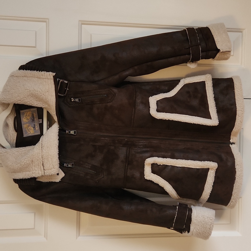 Steve Madden Brown and Cream Sherpa Jacket